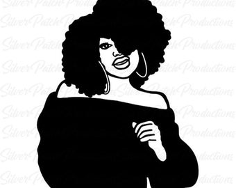 Sassy Off Shoulder Decal Full Lips Afro Woman Permanent Vinyl Decal Car Window Laptop Glass Tumbler Mug