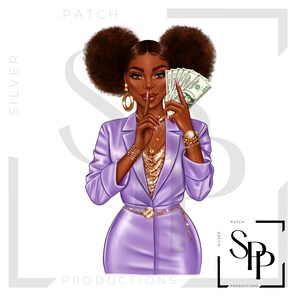 UV DTF-sticker African American Beautiful Woman Boss Lady Purple Print Klaar om permanente zelfklevende cups aan te brengen Telefoonhoesjes Bril Auto's