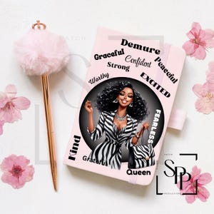 UV-DTF Afro-Amerikaans Mooi Ingetogen Motivatie A5-formaat Print klaar om aan te brengen permanente zelfklevende sticker tijdschrift boekomslagen