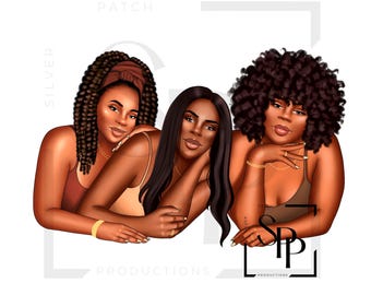 Sublimation Transfer Black Woman Sistas In Browns Ready to Apply Cup Mug Tumblers Shirts