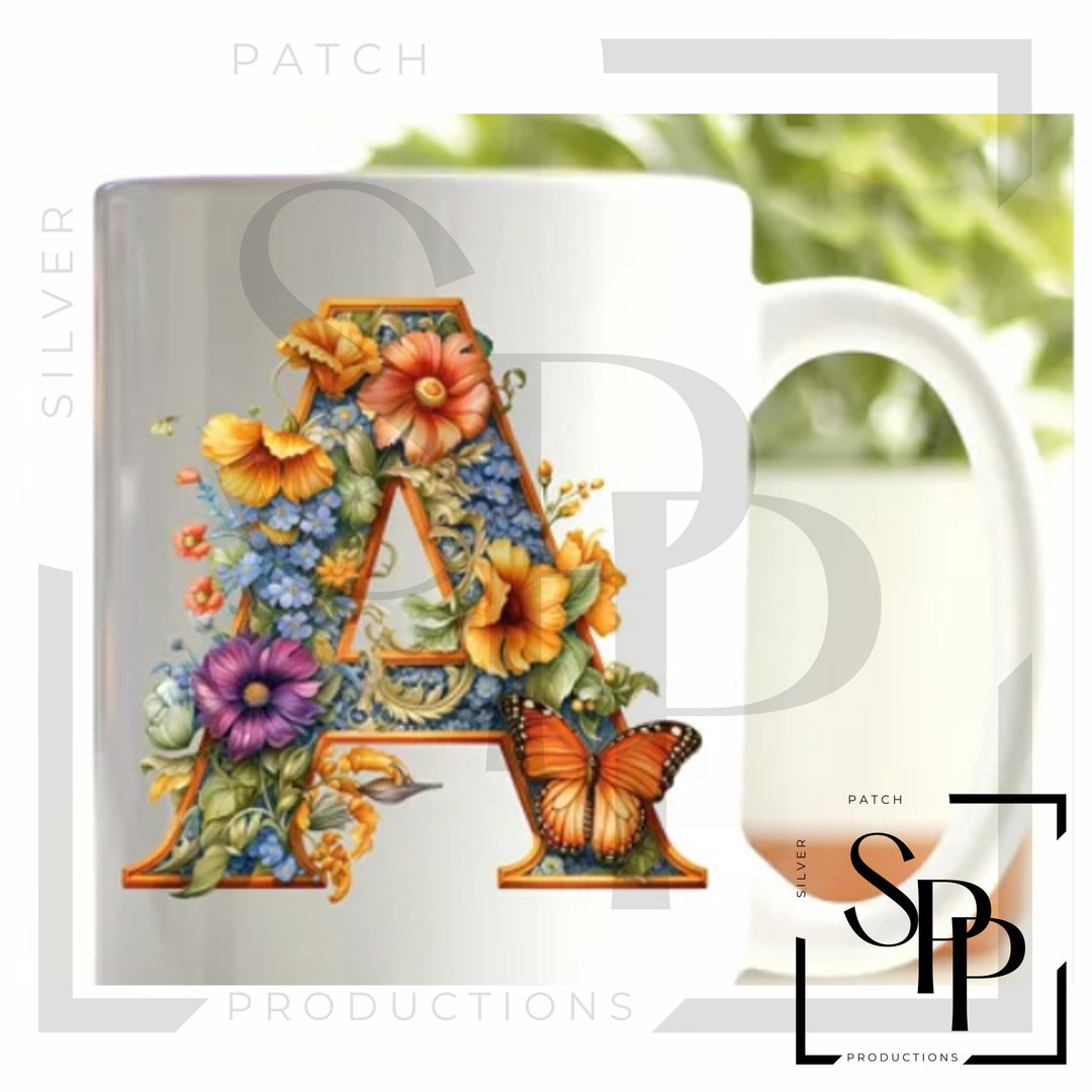 UV DTF Decal Garden Floral Alphabet Print Ready to Apply Permanent ...