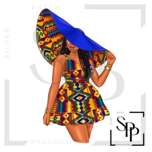 UV DTF-sticker African American Beautiful Woman Ankara Beach Swim Print Ready to Apply Permanent Adhesive Cups Phone Cases Bril Cars