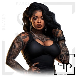 UV DTF sticker Afro Latina vrouw tatoeages mooie rockabilly print klaar om permanente zelfklevende cups aan te brengen telefoonhoesjes bril auto's