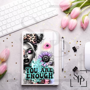 UV-DTF Afro-Amerikaans Beautiful You Are Enough A6-formaat Print klaar om aan te brengen Permanente sticker Cups Auto's Boekomslagen