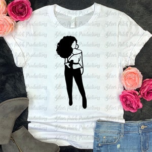 Fashion Pose Black Woman HTV Iron On Transfer