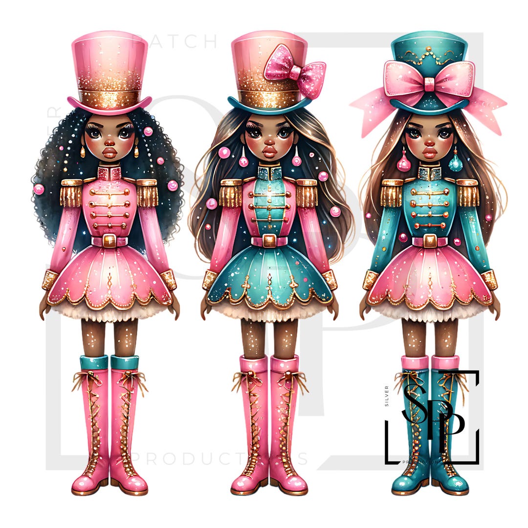 UV DTF Black Women Nutcracker Trio Print Ready to Apply Permanent ...