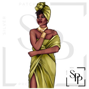 UV DTF African American Beautiful Woman Goddess In Green Ready to Apply Permanent Adhesive Decal Sticker Cups Phone Cases Bril Auto's