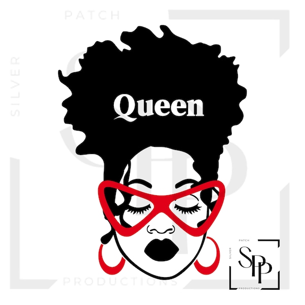 UV DTF Decal African American Woman Queen Red Eyeglasses Print Ready to Apply Permanent Adhesive Cups Phone Cases Glasses Cars