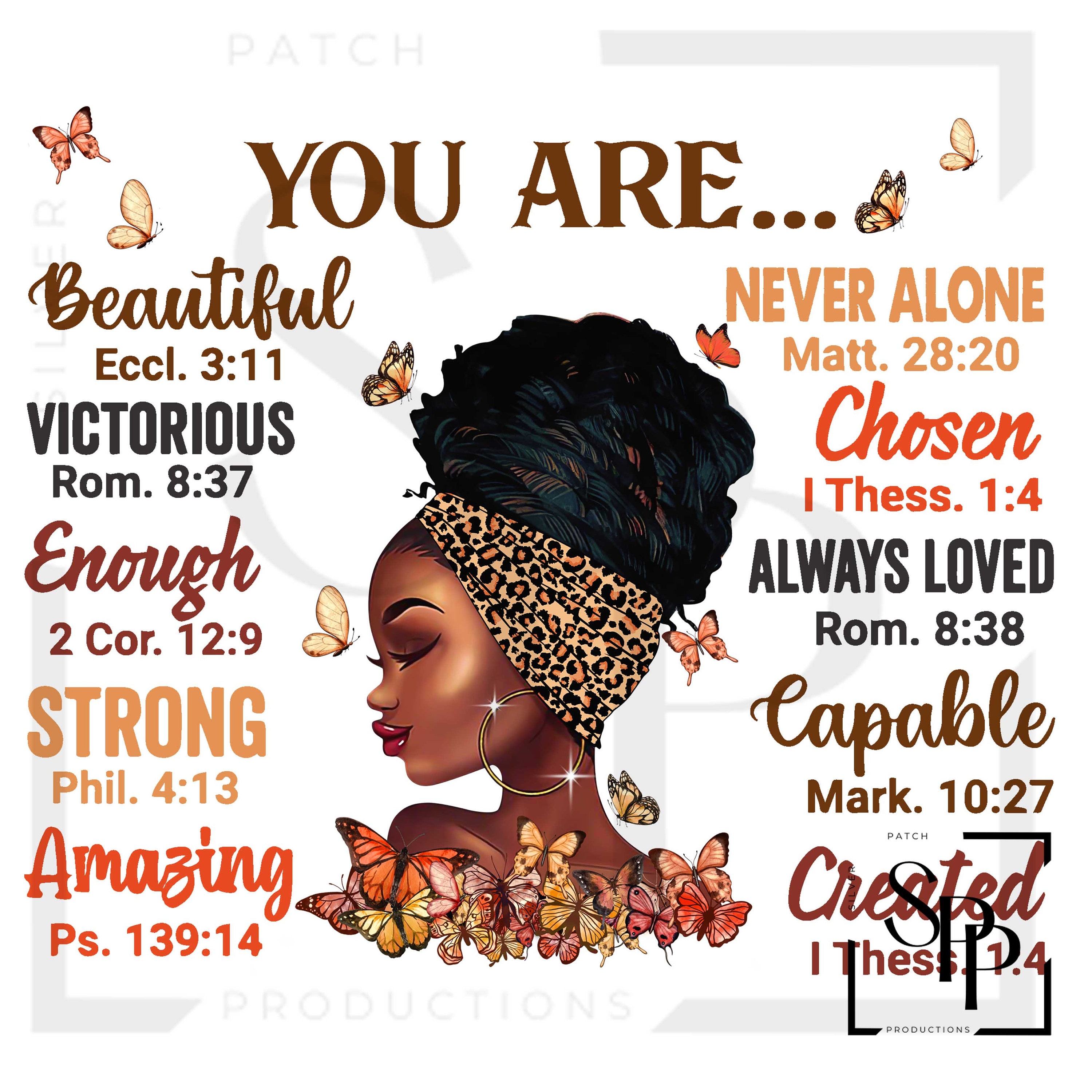 UV DTF Decal Beautiful Black Woman You Are Affirmations