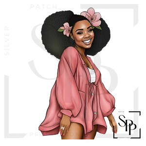 UV DTF sticker Afro mooie zwarte vrouw mooie glimlach bloemen haarprint klaar om permanente zelfklevende cups aan te brengen telefoonhoesjes glazen auto's
