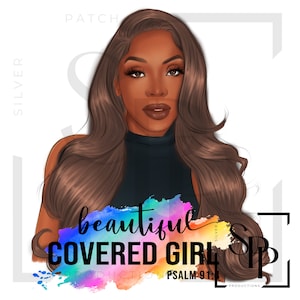 UV DTF African American Beautiful Covered Girl Psalm 9 1:4 Print Klaar om permanente zelfklevende Sticker Cups Telefoonhoesjes Bril Auto's aan te brengen