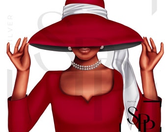 UV DTF African American Beautiful Woman Elegant Red And White Print Ready to Apply Permanent Adhesive Sticker Cups Phone Cases Glasses Cars