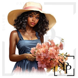 UV DTF-sticker Afro-Amerikaanse vrouw met bloemenprint Klaar om permanent klevende bekers, telefoonhoesjes, brillen, auto's aan te brengen