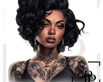 Calcomanía UV DTF mujer Latina tatuajes hermosa Rockabilly Pinup estampado listo para aplicar adhesivo permanente tazas fundas de teléfono gafas coches