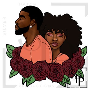 UV DTF-sticker African American Beautiful Black Love Couple Print Klaar om permanente zelfklevende bekers aan te brengen Telefoonhoesjes Bril Auto's