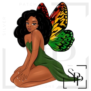 UV DTF-sticker African American Woman Juneteenth Fairy Print Klaar om permanente zelfklevende cups aan te brengen Telefoonhoesjes Bril Auto's
