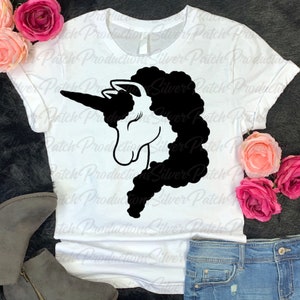 Curly Fro Unicorn HTV Iron On Transfer