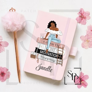 UV DTF Personalized African American Woman Sitting On Growth D Skin A5 Size Print Ready to Apply Permanent Adhesive Sticker Cups Book Covers