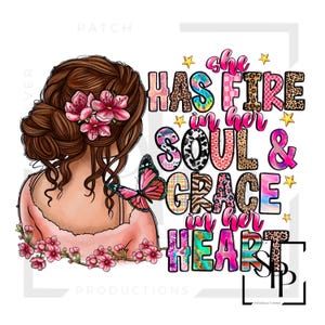 UV-DTF-sticker Boho She Has Fire In Her Soul Grace In Her Heart-afdruk klaar om aan te brengen Permanente zelfklevende cups Telefoonhoesjes Brillen Auto's