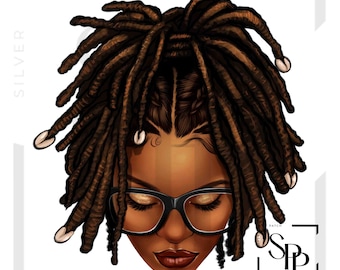 UV DTF Decal African American Locs Black Woman Print Ready to Apply Permanent Adhesive Cups Phone Cases Glasses Cars