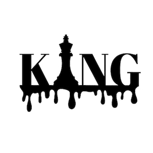 Druipende Schaakkoning Permanent Vinyl Sticker Autoraam Laptop Glazen Tumbler Mok