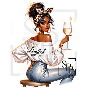 UV-DTF Beautiful Black Woman Headwrap Limited Edition Print Klaar om aan te brengen Permanente sticker Cups Telefoon Bril Cars