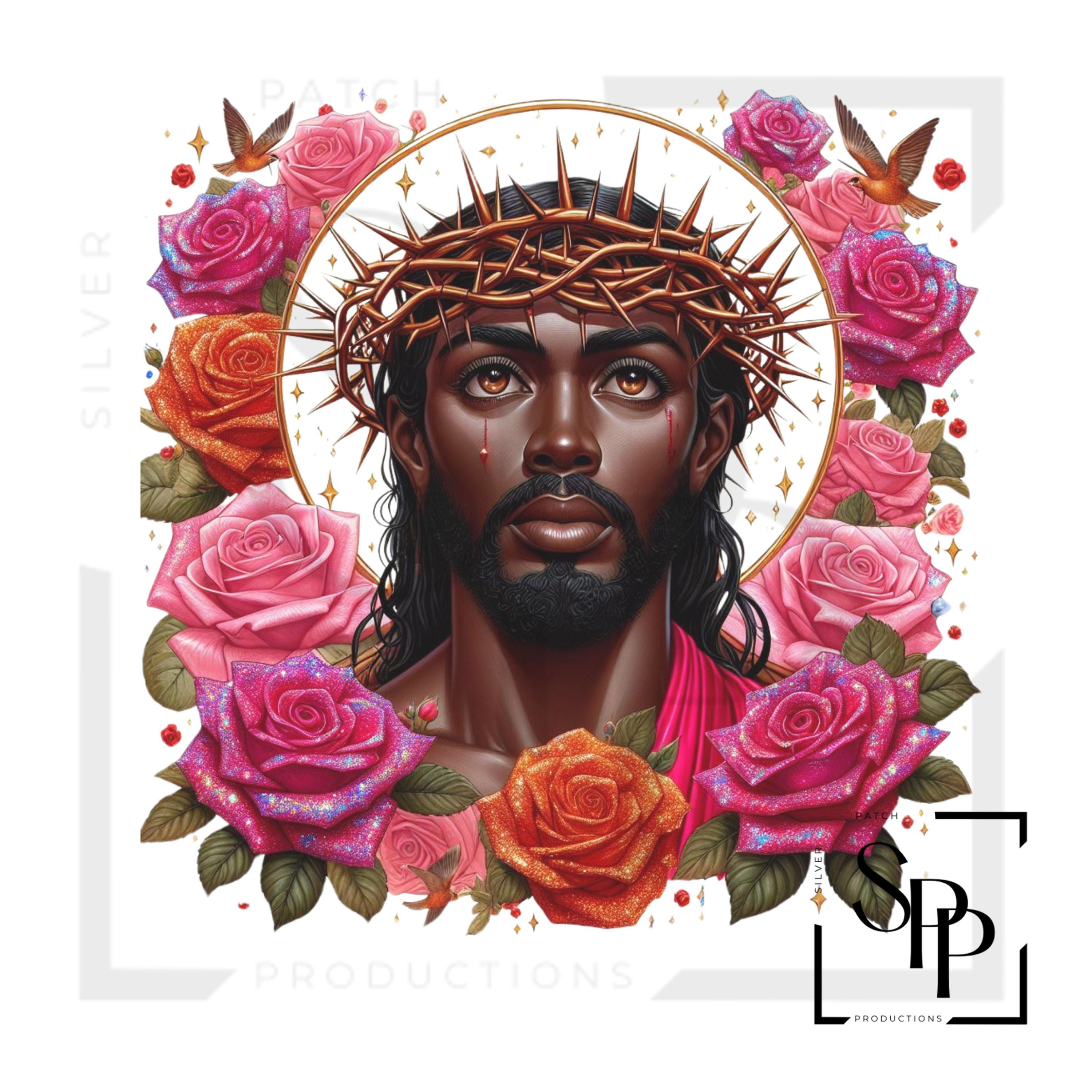 UV DTF Decal African American Black Jesus Weeping Print Ready To Apply Permanent Adhesive Cups Glasses Cars