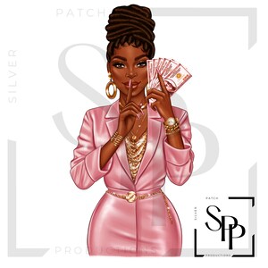 UV DTF Decals African American Beautiful Woman Boss Lady Pink Print Klaar om permanente zelfklevende cups toe te passen Telefoonhoesjes Bril Auto's
