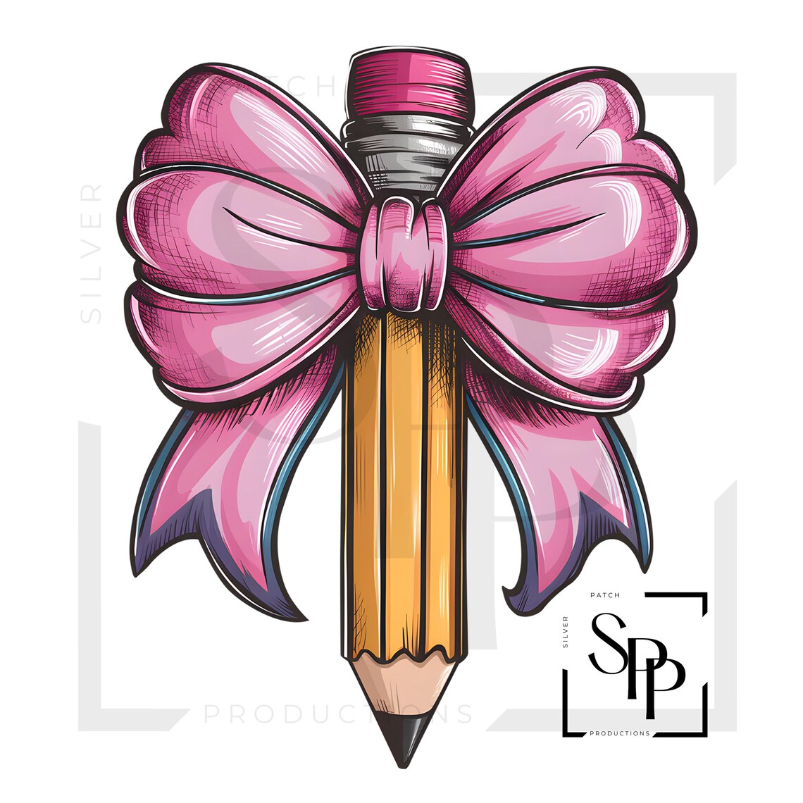 UV DTF Pink Bow and Pencil Print Ready to Apply Permanent Adhesive ...