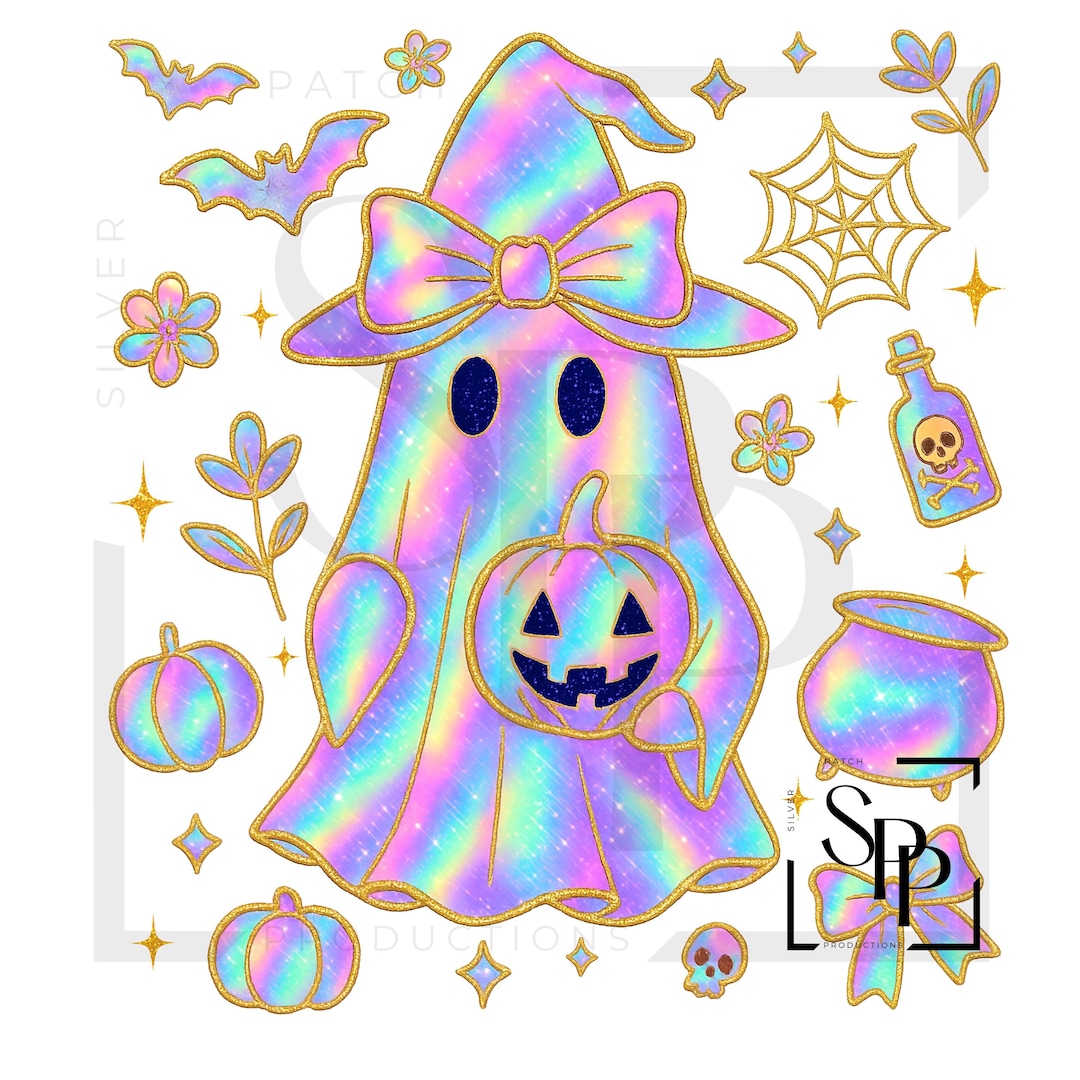 UV DTF Ghost Head Bow Witch Hat Pumpkin Print Ready to Apply Permanent ...