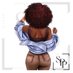 UV DTF-sticker Afro-Amerikaanse mooie vrouw Mijn rugafdruk Klaar om permanent klevende bekers, telefoonhoesjes, brillen, auto's aan te brengen