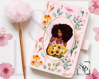 UV DTF African American DS Daisy Flower Natural Hair Woman A5 Size Print Ready to Apply Permanent Adhesive Sticker Cups Cars Book Covers