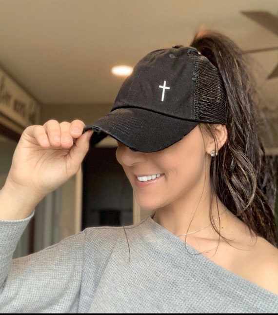 messy bun baseball hat