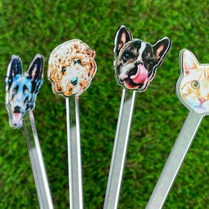 Print YOUR Dog Pet Stir Sticks, 2-sided Signature Drink, I Do Too & Dog Of Honor, Watercolor Acrylic Cocktail Stirrers, Wedding Swizzle