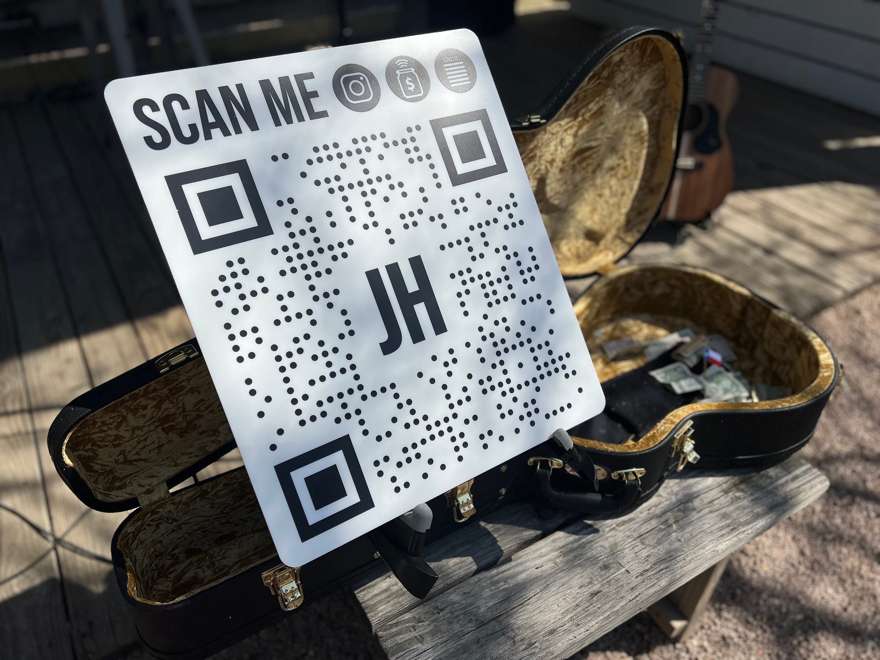 QR Code Sign | Scan to Pay | Virtual Tip Jar | Follow | Song List