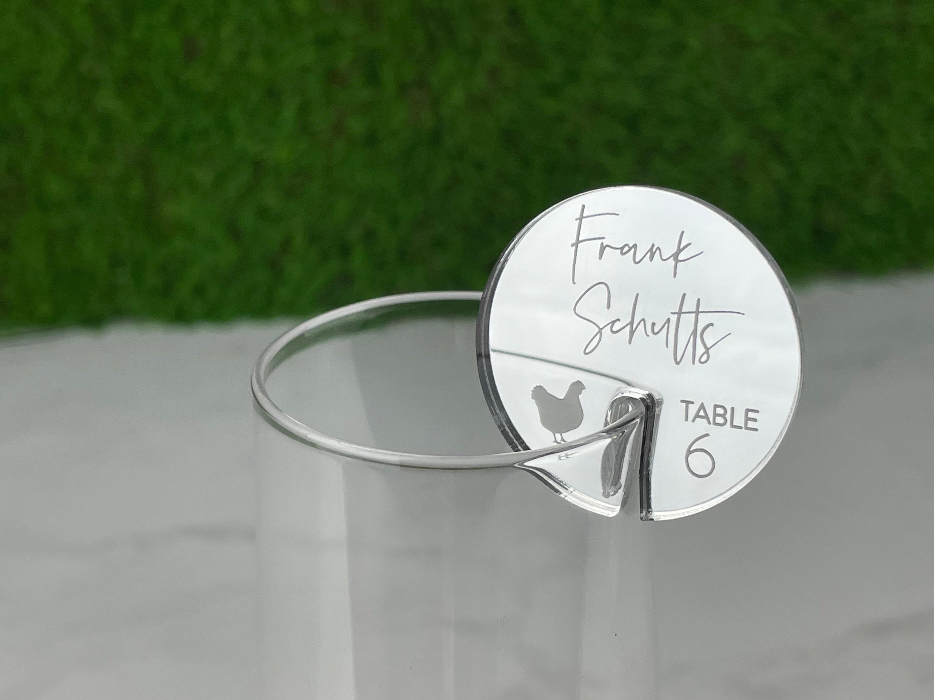 Meal Option Escort Card Rounds, Acrylic Drink Name Tag Rounds, Stemless ...