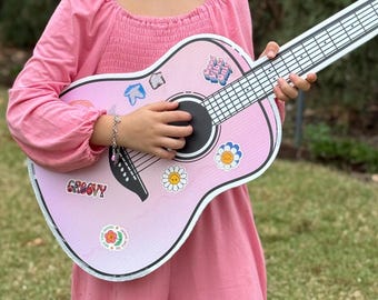 SINGLE Pink Water Color Version | T-Swift Color DIY Guitar Activity for Kids. T-Swift Birthday Themed Coloring Activity, Craft Party Favor