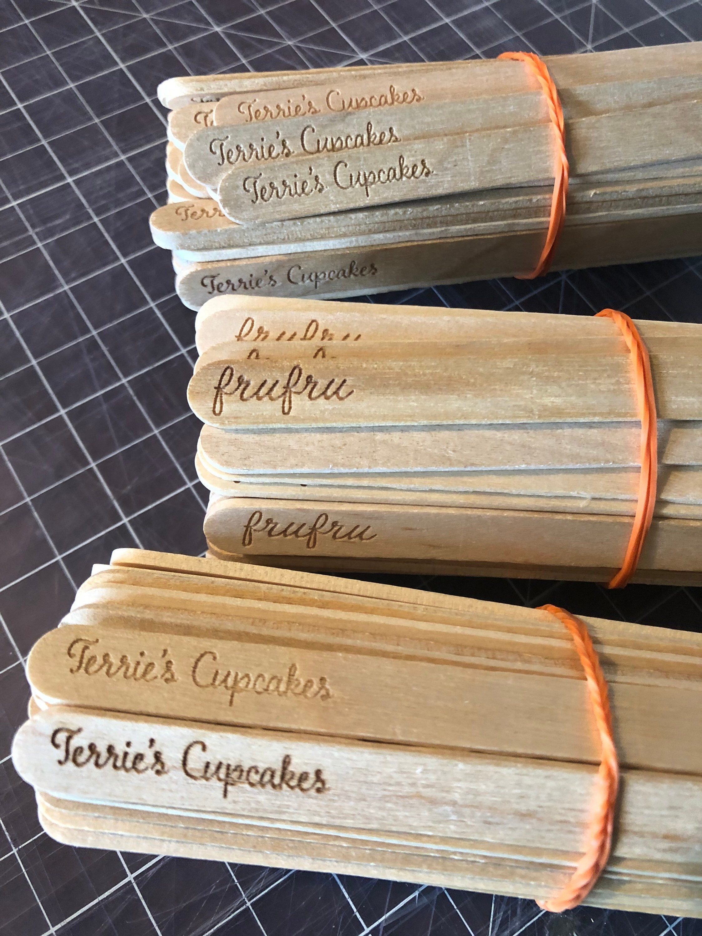 Custom Engraved Wood Standard 4.5 Popsicle Sticks WAXED