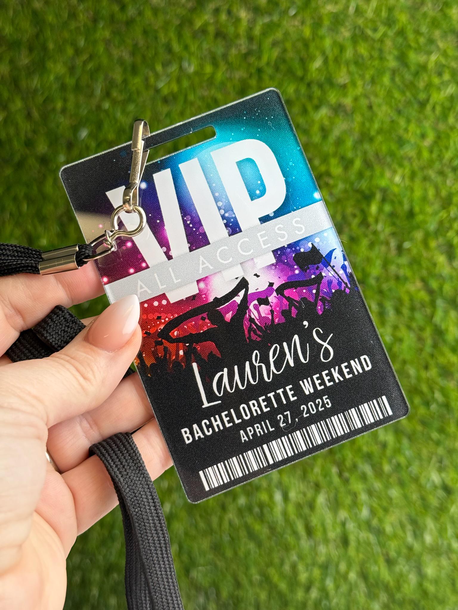 Custom VIP Pass Party Favor With Lanyard, Backstage All Access Pass ...
