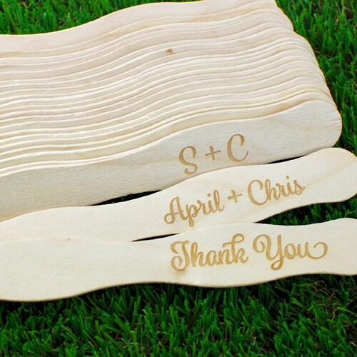 Paddle Fan Sticks Wooden Wavy Paddle to Make Your Own Hand Etsy