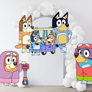 Large Bluey Props, Birthday Party Cutouts, Professionally Printed on Corrugated Plastic. Choose your item and size.
