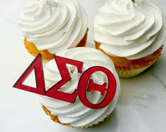 Sorority Cupcake Toppers/Charms (set of 6) Delta Sigma Theta, Alpha Kappa Alpha, Zeta Phi Beta