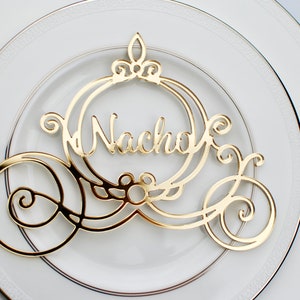 Cinderella Carriage Name Place Card, Disney Wedding Favor