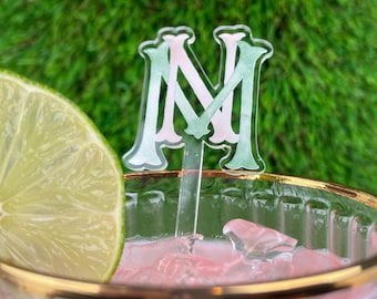 Print Your Crest and Monogram Acrylic Stir Sticks,  Cocktail Stirrers, Custom Wedding Swizzle, 2-Sided