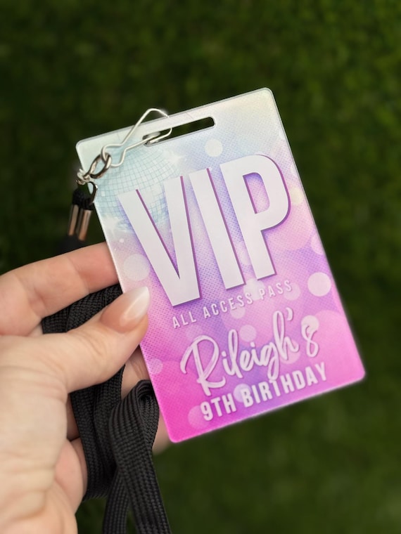 Custom Acrylic VIP Card, Backstage All Access Pass, T-Swift Themed Party Favor, Party Pass with Lanyard, Rockstar Themed Party, Bachelorette