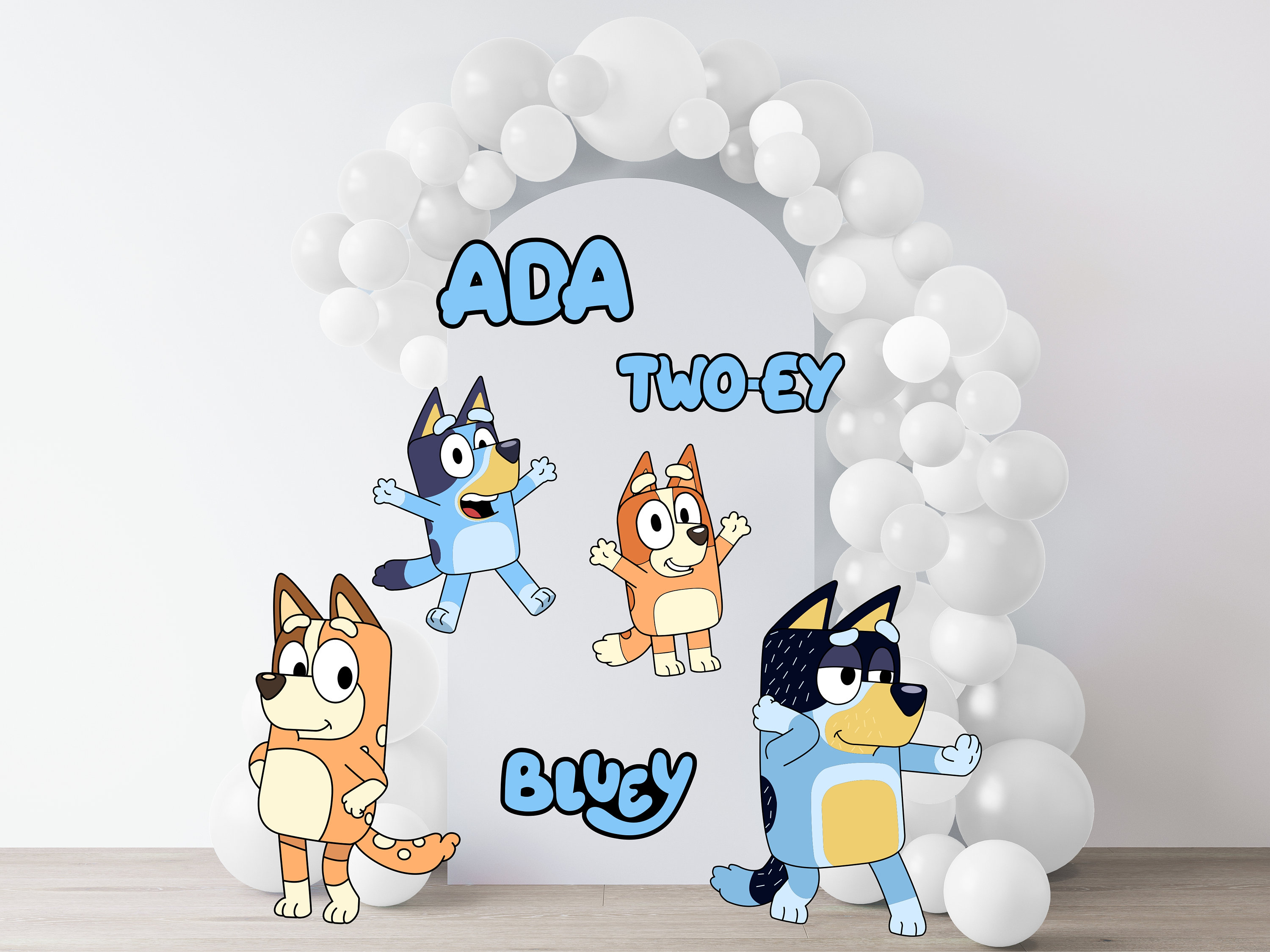 Personalized Large Bluey Props, Standee Birthday Party Cutouts ...