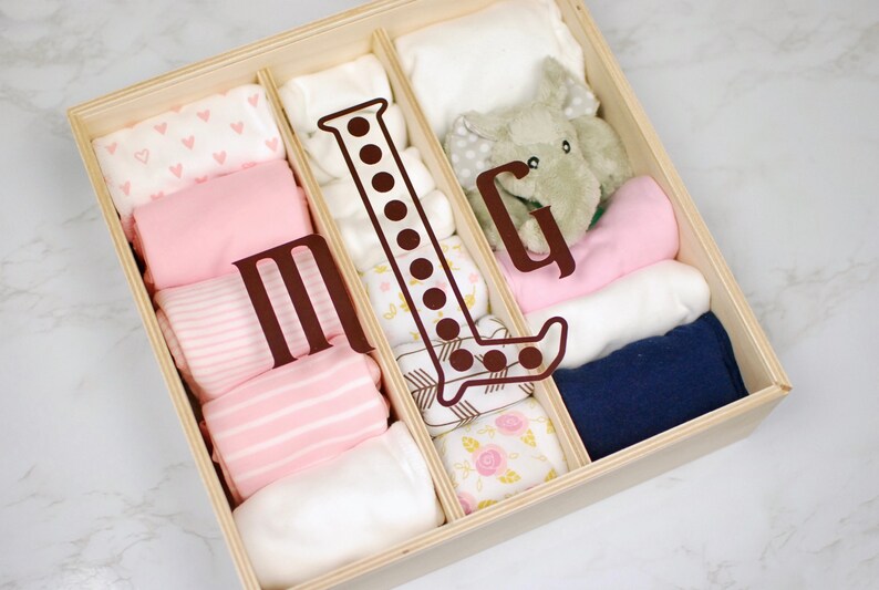 Rose Gold Monogrammed Baby Girl Gift Box