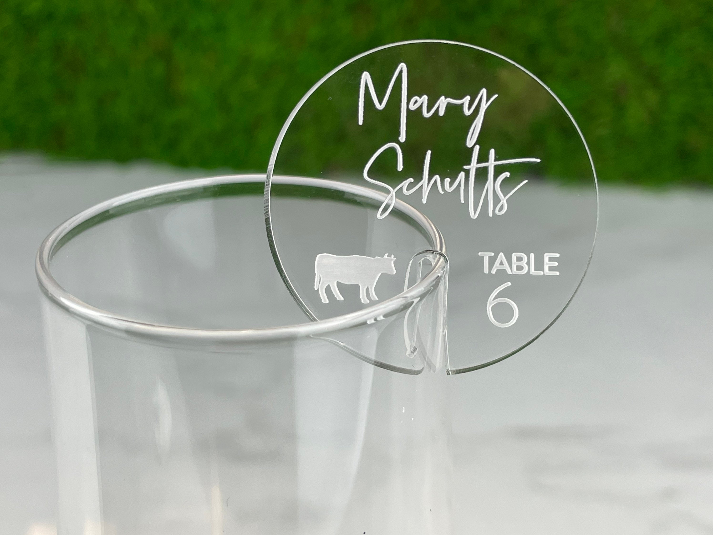 Meal Option Escort Card Rounds Acrylic Drink Name Tag Rounds - Etsy