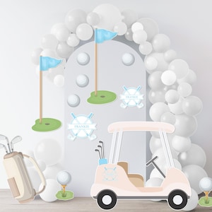 Personalized Large Golf Cart Props, Standee Birthday Party Cutouts, Professionally Printed on Corrugated Plastic. Customize With Name. BLUE