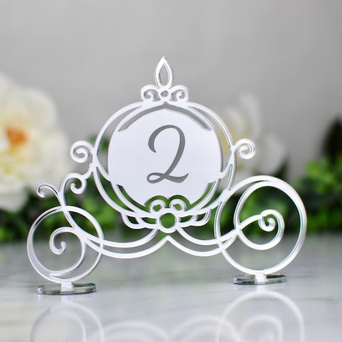 Cinderella Carriage Wedding Table Number Whimsical Etsy